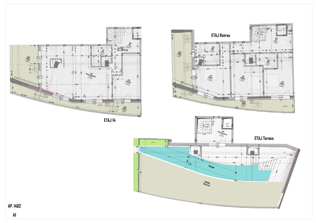 Plan apartament 1402, Scară A1